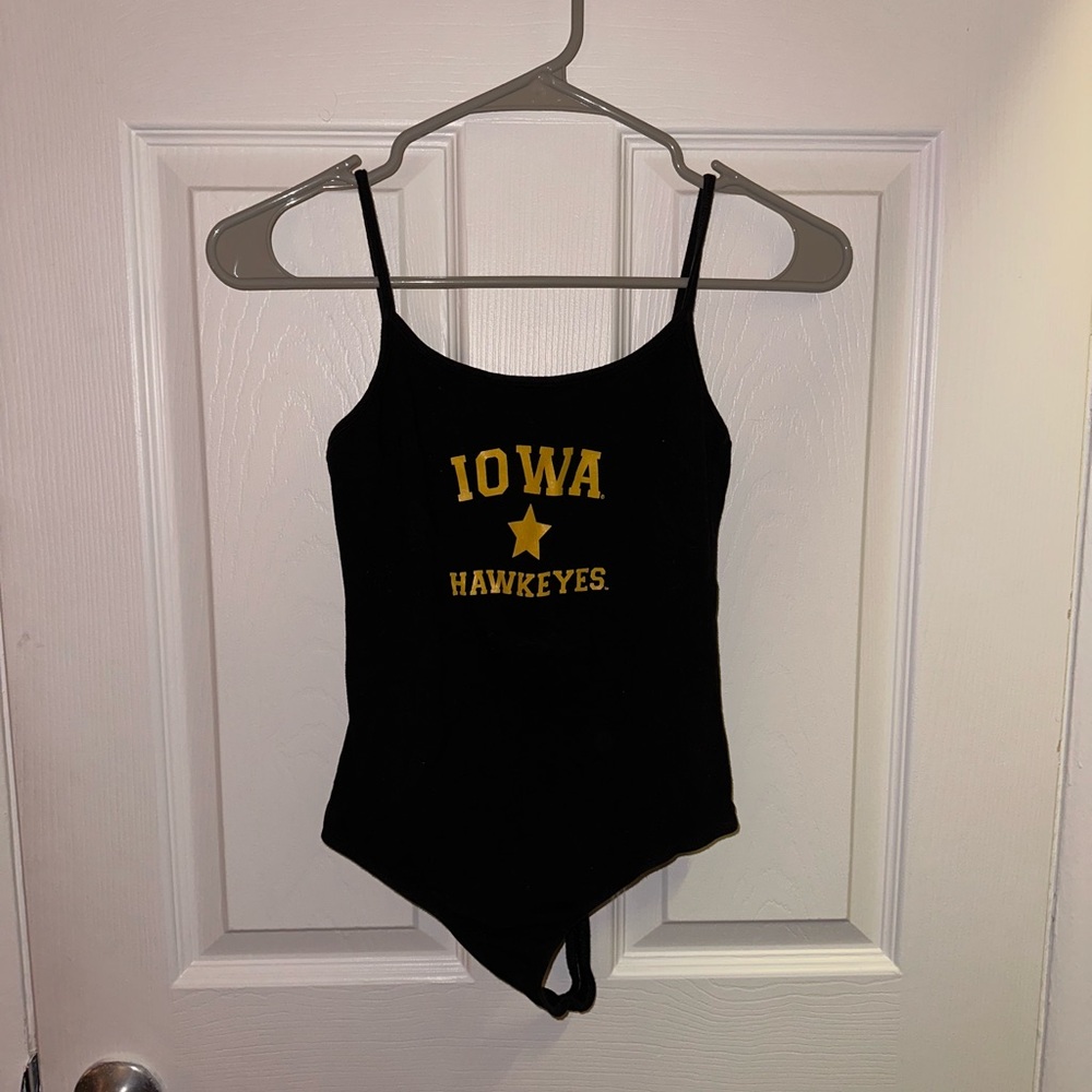Iowa Hawkeyes bodysuit. Black and yellow. Size M.